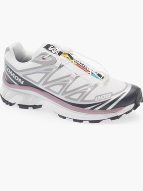 Salomon XT-6 Shoes in White, Black & Dusky Orchid